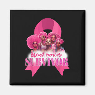 Breast Cancer Awareness Survivor Black Women Melan Magnet
