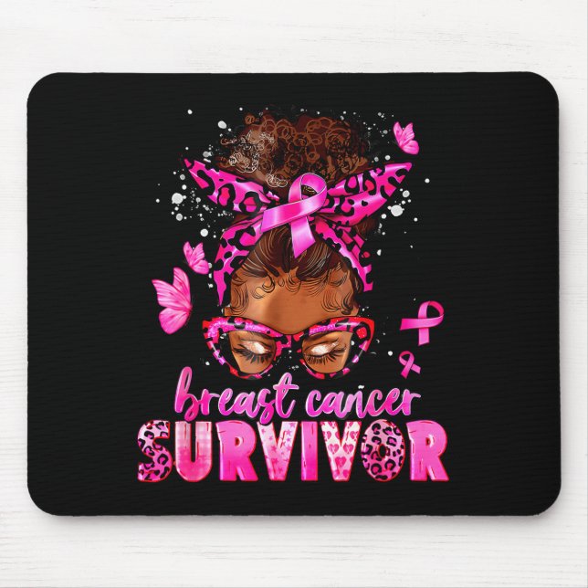 Breast Cancer Awareness Survivor Black Women Melan Mouse Mat (Front)