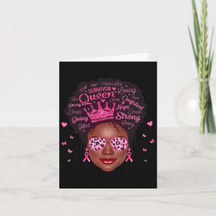 Breast Cancer Awareness Survivor Black Women Pink Card