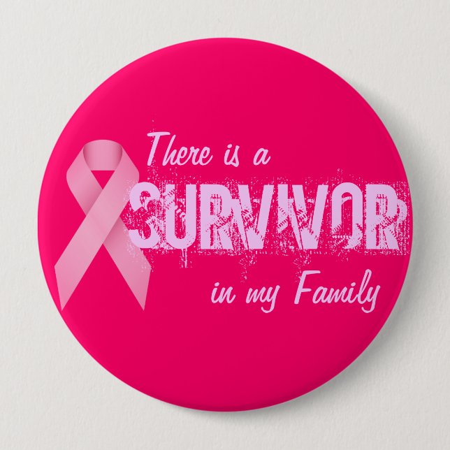 Breast Cancer Awareness - Survivor  Button (Front)