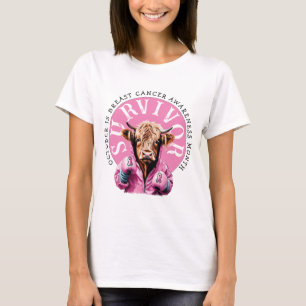 Breast Cancer  Awareness SURVIVOR Cow T-Shirt