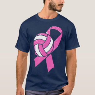 Breast Cancer Awareness Survivor Fighter Volleybal T-Shirt