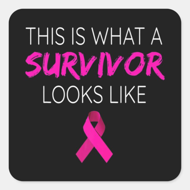 Breast Cancer Awareness Survivor-Pink Ribbon Gifts Square Sticker (Front)