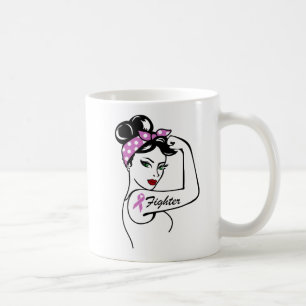 Breast Cancer Awareness Think Pink Ribbon Fighter Coffee Mug