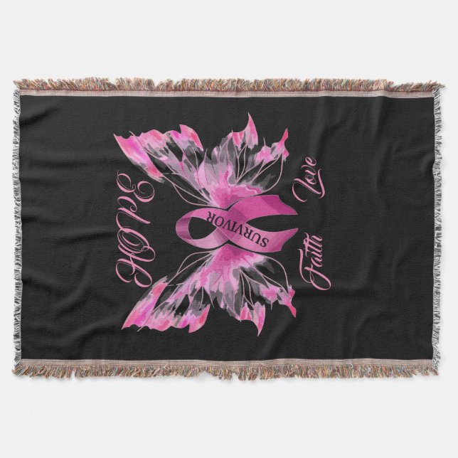 Breast Cancer Awareness  Throw Blanket (Front)