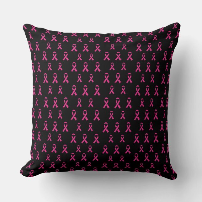 Breast Cancer Awareness Throw Pillow (Front)