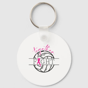 Breast Cancer Awareness Together We Fight Volleyby Key Ring