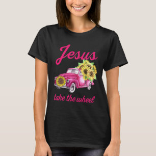 Breast Cancer Awareness Truck Jesus Take The Wheel T-Shirt