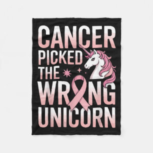 Breast Cancer Awareness Unicorn Lover Fantasy Pink Fleece Blanket