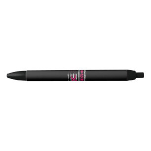 Breast Cancer Awareness USA Flag Black Ink Pen