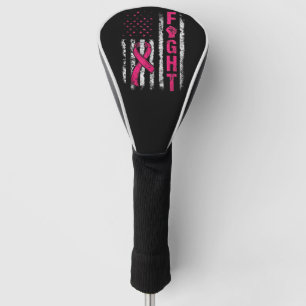 Breast Cancer Awareness USA Flag Golf Head Cover