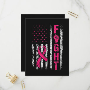 Breast Cancer Awareness USA Flag Invitation Postcard