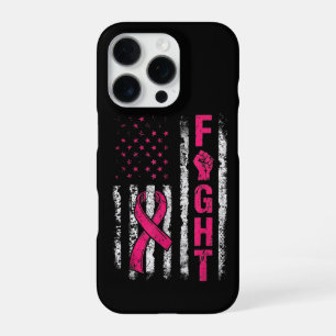 Breast Cancer Awareness USA Flag iPhone 16 Pro Case