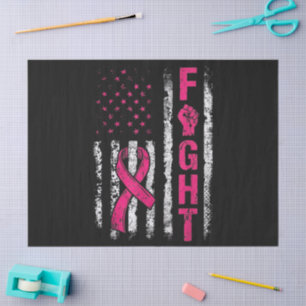 Breast Cancer Awareness USA Flag Tissue Paper