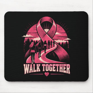 Breast Cancer Awareness Walk Together Pink Ribbon Mouse Mat