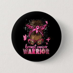 Breast Cancer Awareness Warrior Black Women Melani 6 Cm Round Badge