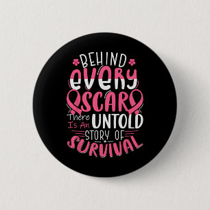 Breast Cancer Awareness Warrior Pink Ribbon Breast 6 Cm Round Badge