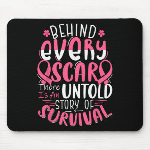 Breast Cancer Awareness Warrior Pink Ribbon Breast Mouse Mat
