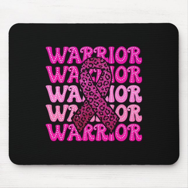 Breast Cancer Awareness Warrior Pink Ribbon Pink O Mouse Mat (Front)