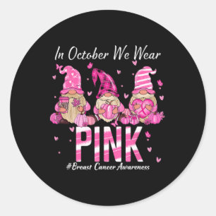 Breast Cancer Awareness Warrior Support Squad Classic Round Sticker