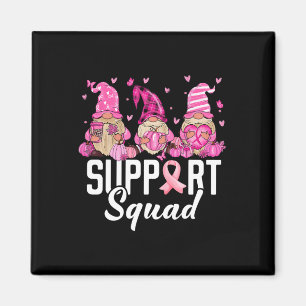 Breast Cancer Awareness Warrior Support Squad Gnom Magnet