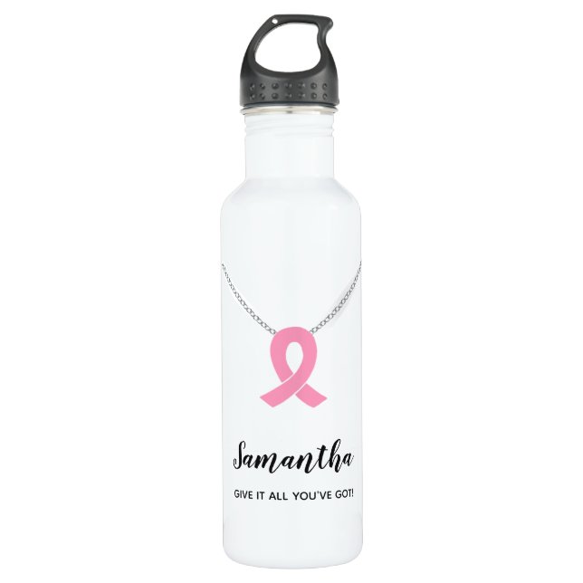 Breast Cancer Awareness Water Bottle, Customisable 710 Ml Water Bottle (Front)