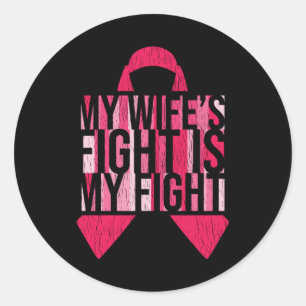 Breast Cancer Awareness Wife Husband Matching Classic Round Sticker