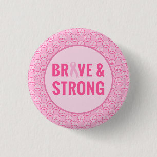 Breast Cancer Awareness with Pink Ribbon 3 Cm Round Badge