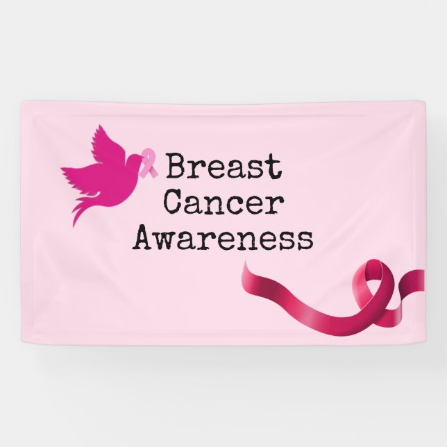 Breast Cancer Awareness with Pink Ribbon   Banner (Horizontal)