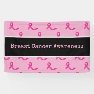 Breast Cancer Awareness with Pink Ribbon   Banner