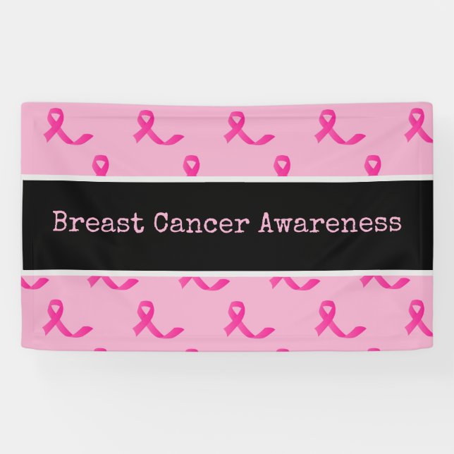 Breast Cancer Awareness with Pink Ribbon   Banner (Horizontal)