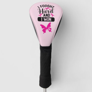Breast Cancer Awareness with Pink Ribbon Butterfly Golf Head Cover