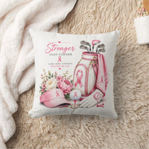 Breast Cancer Awareness with Pink Ribbon Cushion