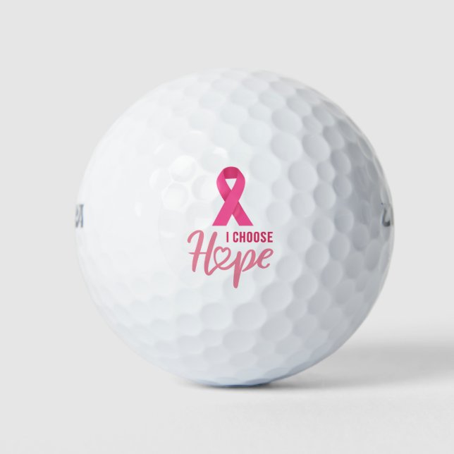 Breast Cancer Awareness with Pink Ribbon  Golf Balls (Front)