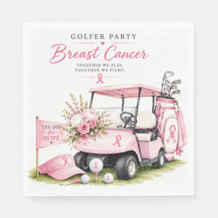 Breast Cancer Awareness with Pink ribbon golf Napkin