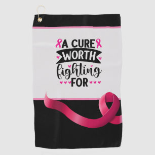 Breast Cancer Awareness with Pink Ribbon  Golf Towel