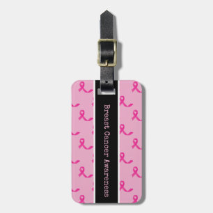 Breast Cancer Awareness with Pink Ribbon Luggage Tag