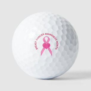 Breast Cancer Awareness with Pink Ribbon theme Golf Balls