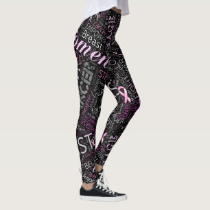 Breast Cancer Awareness Word Cloud ID261 Leggings