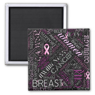 Breast Cancer Awareness Word Cloud ID261 Magnet