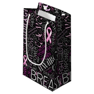Breast Cancer Awareness Word Cloud ID261 Small Gift Bag
