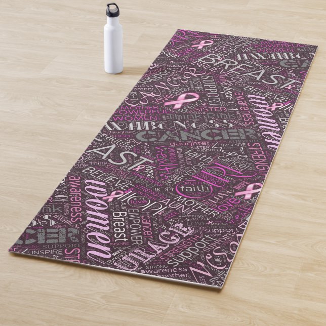 Breast Cancer Awareness Word Cloud ID261 Yoga Mat (In Situ)
