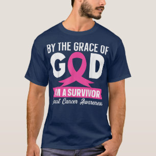 Breast Cancer AwarenessGods Survivor Pink Ribbon T-Shirt