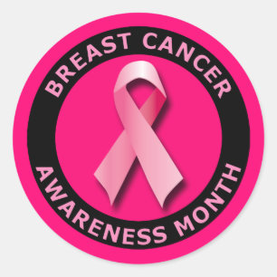 BREAST CANCER AWARNESS MONTH CLASSIC ROUND STICKER