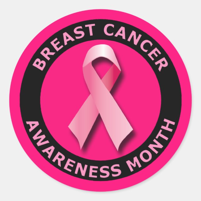BREAST CANCER AWARNESS MONTH CLASSIC ROUND STICKER (Front)
