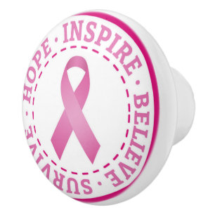 Breast Cancer Awearness Ceramic Knob