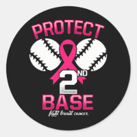 Breast Cancer Baseball Protect Second Base Funny