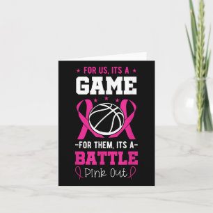 Breast Cancer Basketball Player Coach Pink Ribbon Card