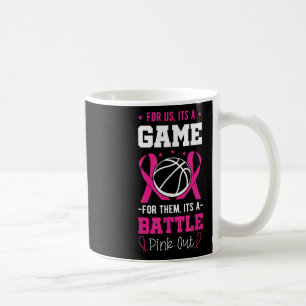 Breast Cancer Basketball Player Coach Pink Ribbon Coffee Mug