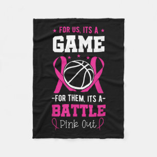 Breast Cancer Basketball Player Coach Pink Ribbon  Fleece Blanket